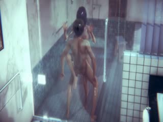 【3D】小情侣在酒店厕所激情啪啪