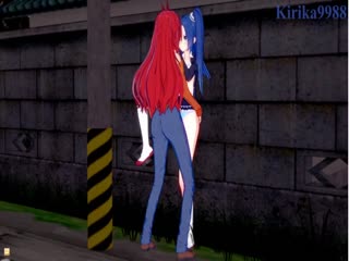 【3D】小美和莉莎在一条废弃的街道上进行激烈的性爱