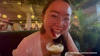 Date YimingCuriosity 002 - 带我的中国女朋友出去 - 亚洲青少年娇小深喉 Facefuck POV